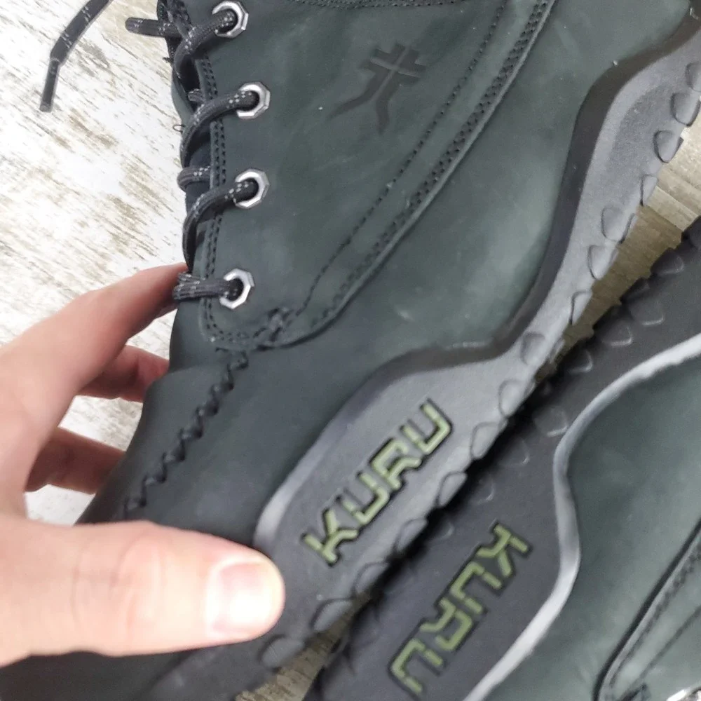 Kuru Quest Mens Hiking Boots Sz 13 M Smokestack Black Leather Lace Up Mid Top
